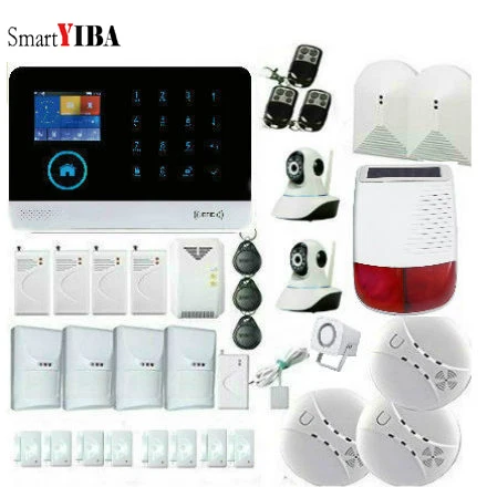 SmartYIBA 3G WIFI IOS Android APP Control Home Security Smart House Pet Immune Alarm System Video IP Camera Solar Power Siren