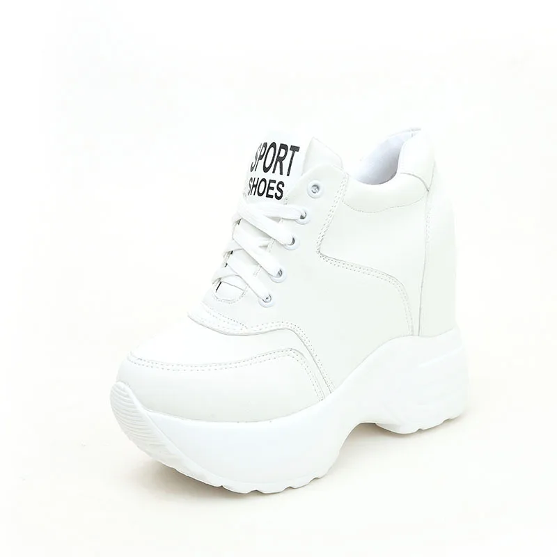 Spring 12CM Heels Wedges Breathable Woman Height Increased Shoes Autumn Women Sneakers Mesh Casual Platform Trainers White Shoes Spring 12CM Heels Wedges Breathable Woman Height Increased Shoes Autumn Women Sneakers Mesh Casual Platform Trainers White Shoes