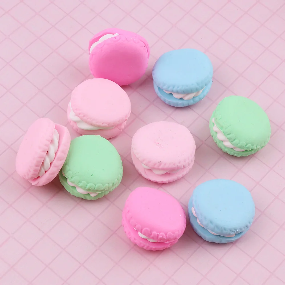 

10 Pcs Mix Color 22mm Macaron Cake Clay Polymer For Craft Making Cabochon For DIY Phone Decor Hair/Jewelry Accessories