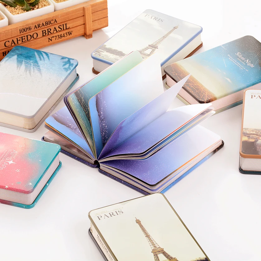 New HOt Sale Star Diary Notebook Color Paper Metal Cover Silent Night Notepad Book Journey Diary Note Book Random Color New HOt Sale Star Diary Notebook Color Paper Metal Cover Silent Night Notepad Book Journey Diary Note Book Random Color