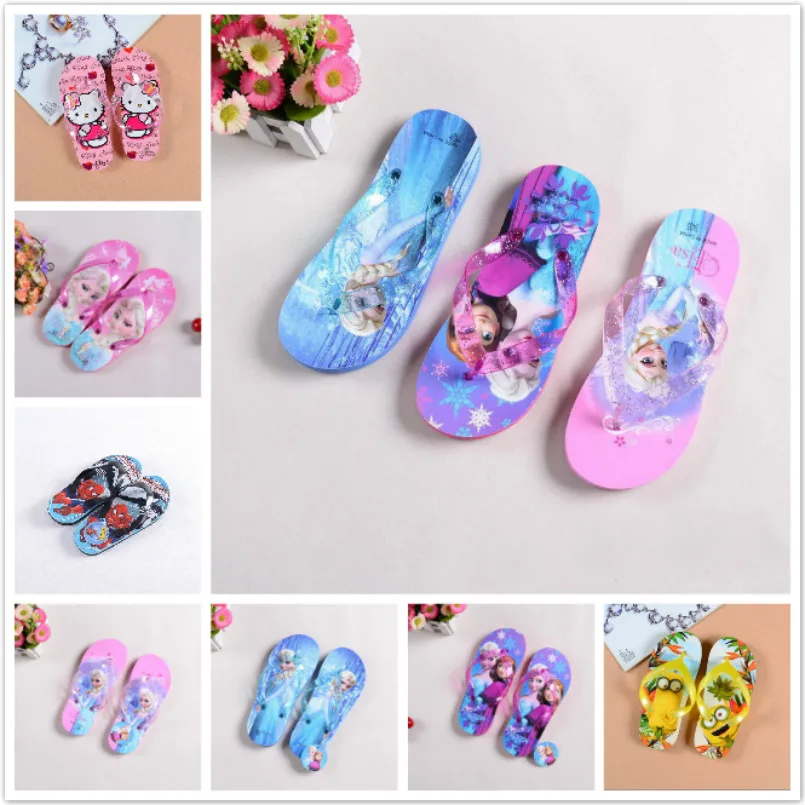 

2019 New Baby Shoes Summer Spring Children Sandals Flip Flops Girl Cartoon Elsa Shoes Boys Kids Beach Wear Slippers For Girls
