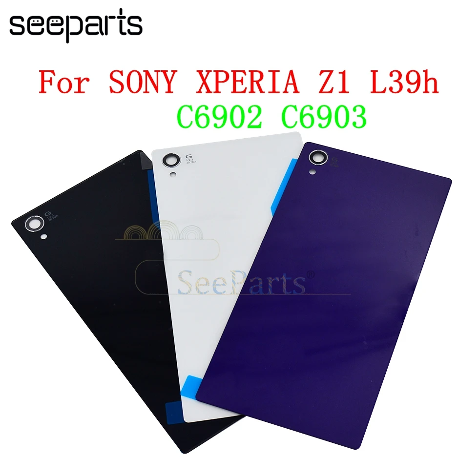 Задняя стеклянная крышка батарейного отсека для SONY Xperia Z1 L39H сменный Корпус