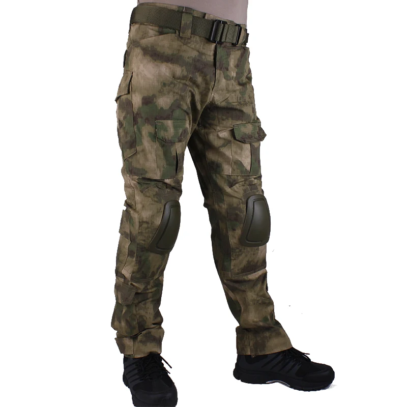 

Hunting camouflage pants tactische Broek AT-FG broek en kniebeschermers militaire game cosplay uniform