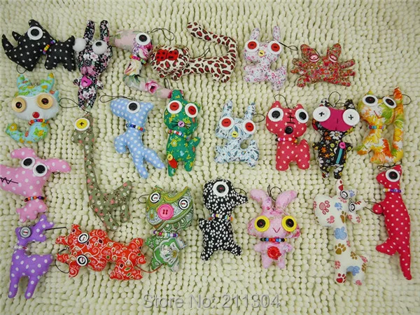 Cloth Button keychains - 2