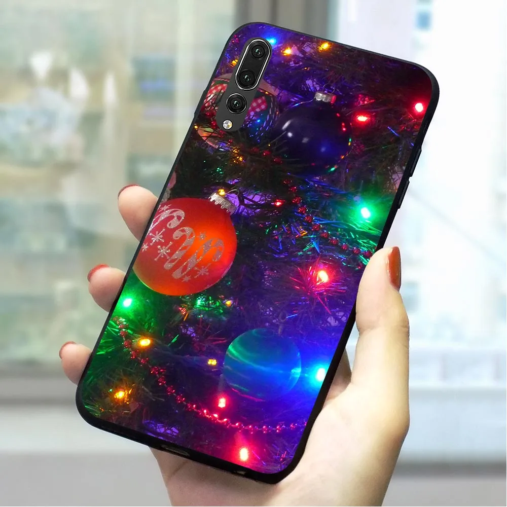 

Christmas New Year Soft TPU Cover for Huawei Y7 Prime 2018 Phone Case for Y9 Nova 3 3i 4 6A 7A X C 8 Lite honor 9 10 Note Y6