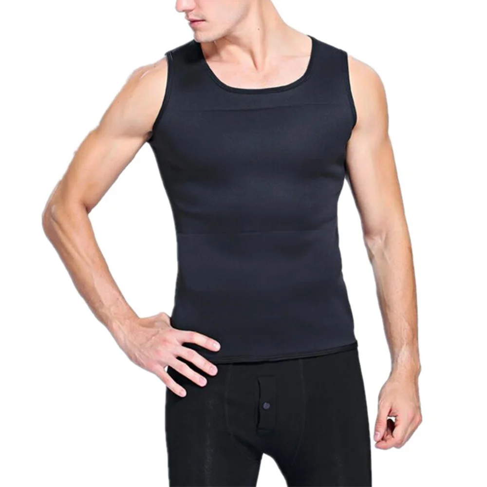 Men's Sauna Vest Ultra Compression Sliming Men Vest Neoprene Tshirt