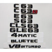 Emblemas 3d gloss para mercedes benz w204 w205 coletor c63 w212 w213 e63 w222 s63 cls63 glc63 gle63 amg 4 mático v8 biturbo