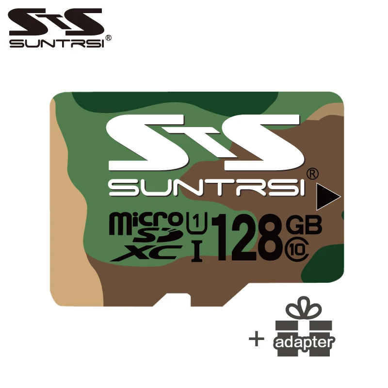 Suntrsi Micro TF карта 16 ГБ 32 ГБ 64 Гб класс 10 Microsd SD карта высокая скорость 128 Гб карта памяти для смартфона - Емкость: 128gb with adapter