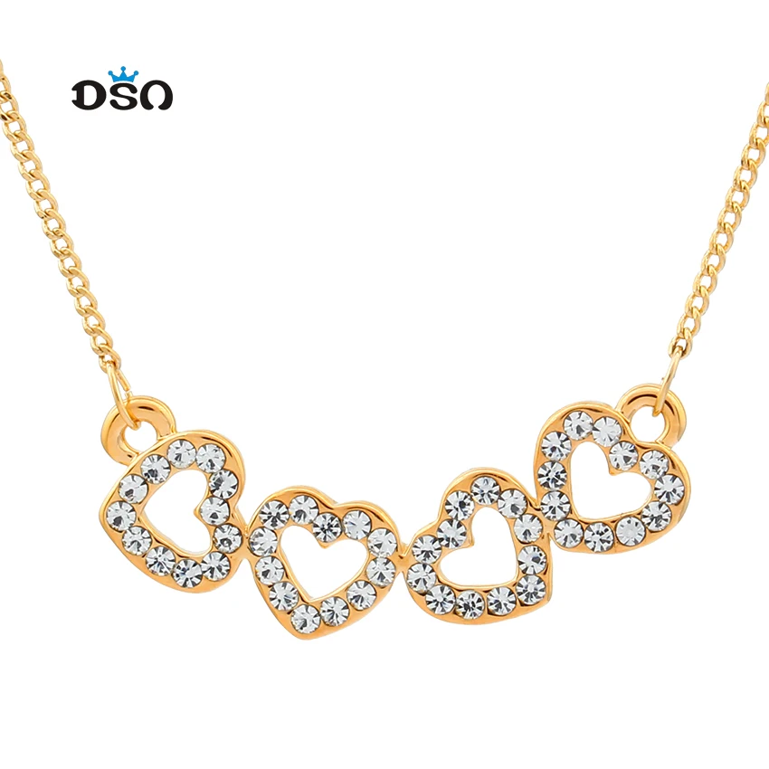 Charm Feminine Love Heart Collars Necklaces&Pendants Gold color