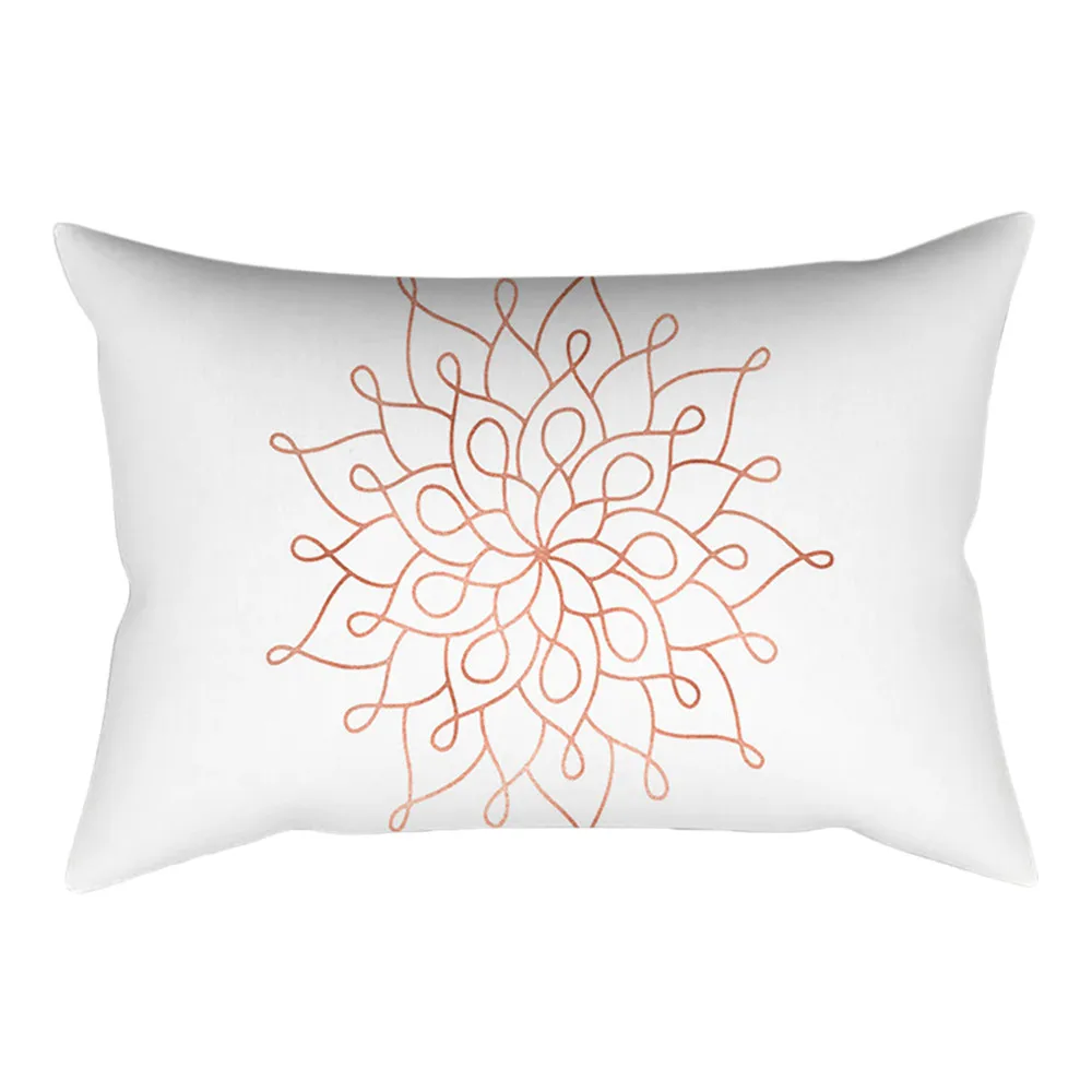 Geometric Marble Rose Gold Pink Cushion Cover Pillowcase Home Textile Decoration 30X50cm cojines decorativos para sofa - Цвет: C