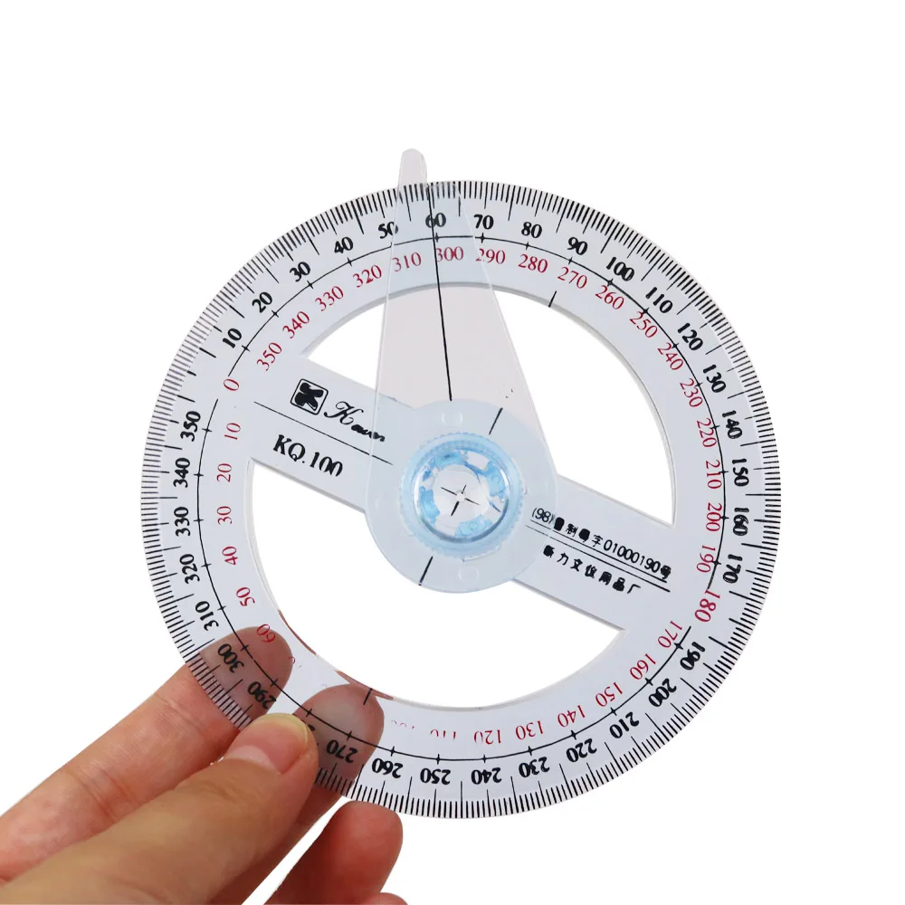 Plastic Round Ruler Patchwork Ruler 360 Degree Pointer Protractor Ruler