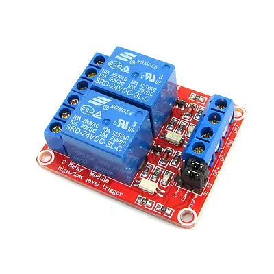 

2CH Isolated Optocoupler Driver High Low Level Trigger Relay Module 24V DC