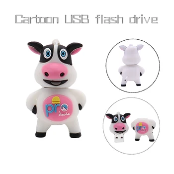 

USB flash drive cute animal memory stick pen drive 4GB 8GB 16GB 32GB 64GB cartoon cow usb stick creative gift pendrive cle usb