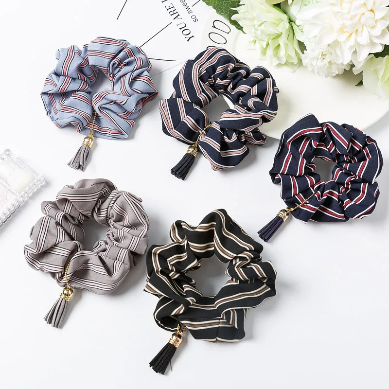 1PC Striped Fashion Headband Scrunchies Elastics Soft Stretchy Hair