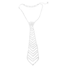 Блестящие стразы блестящее ожерелье с галстуком модное портативное ожерелье для свадебной вечеринки выпускного вечера(серебро