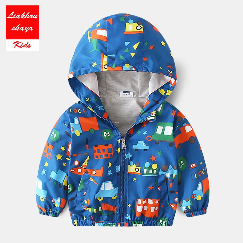 Liakhouskaya/Новинка, размеры от 80 до 130 см, милая весенне-Осенняя детская куртка с динозавром для мальчиков, верхняя одежда, пальто ветровка, casaco infantil, одежда - Цвет: Plain