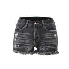 Sexy Denim short summer Casual women high waisted tassel elastic lace up bandage shorts hotpants pants denim black ripped short Sexy Denim short summer Casual women high waisted tassel elastic lace up bandage shorts hotpants pants denim black ripped short