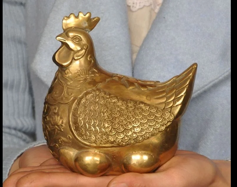 Zhmui8800283953 + 5 &quotКитайский латунный по феншуй медная курица латунная откладывает