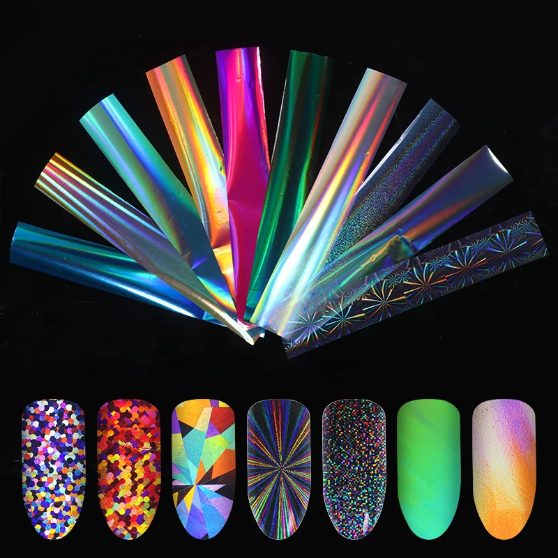 

1 Box Gradient Starry Sky Laser Nail Foil Blue Holographic Paper Nail Transfer Sticker Gel Polish Manicure Nail Art Decoration