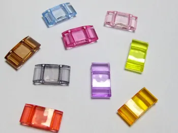 

100 Mixed Color Transparent Acrylic Flat Square Beads Two Hole 18X9mm