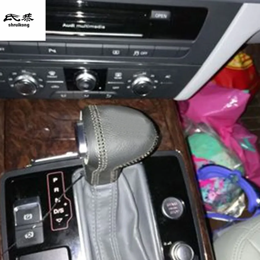 

Бесплатная доставка AT / MT 1 шт. чехол рычага переключения передач из натуральной кожи для AUDI A6 C7 2012-2015 автомобильные аксессуары