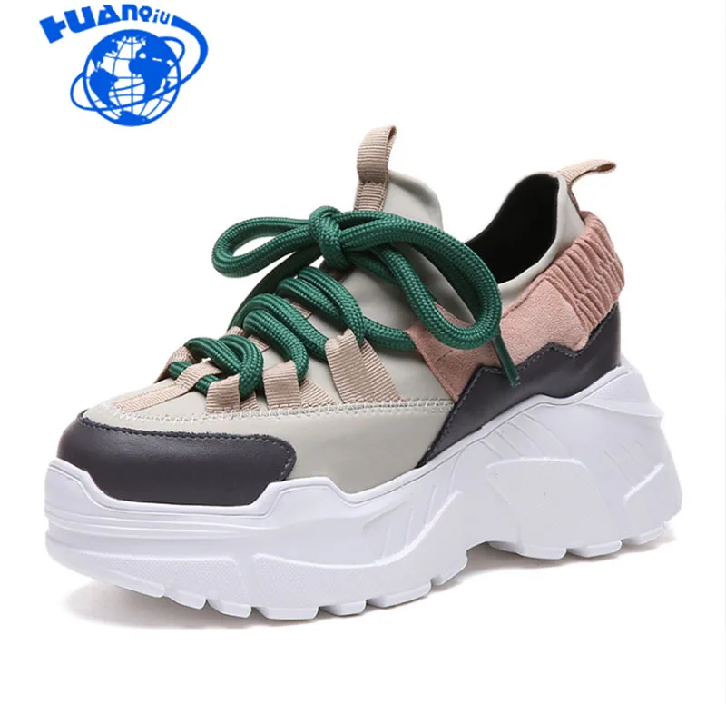 

HUANQIU 2018 Spring Autumn Women Casual Shoes Comfortable Platform Shoes Woman Sneakers Ladies Trainers chaussure femme ZLL330