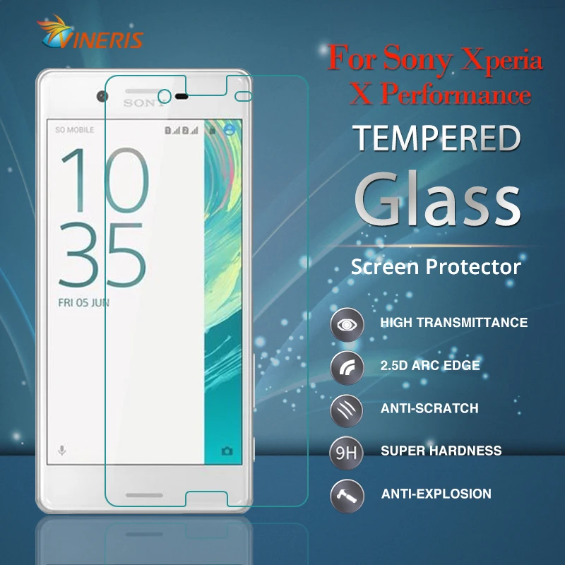 Vineris Премиум Закаленное стекло для Sony Xperia X Performance 0.26 мм 2.5D 9 H Жесткий Экран