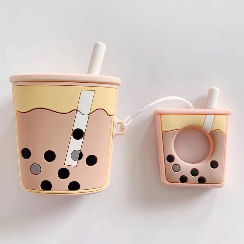 Чехол для AirPods с 3D милым рисунком молочного чая, защитный чехол, Bluetooth, беспроводной чехол для наушников, аксессуары для AirPods, зарядная коробка - Цвет: 01