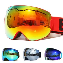 Новые UV400 противотуманные двухслойные мужские лыжные очки большие линзы Лыжная маска очки снежные очки для сноуборда зеркальные очки с покрытием