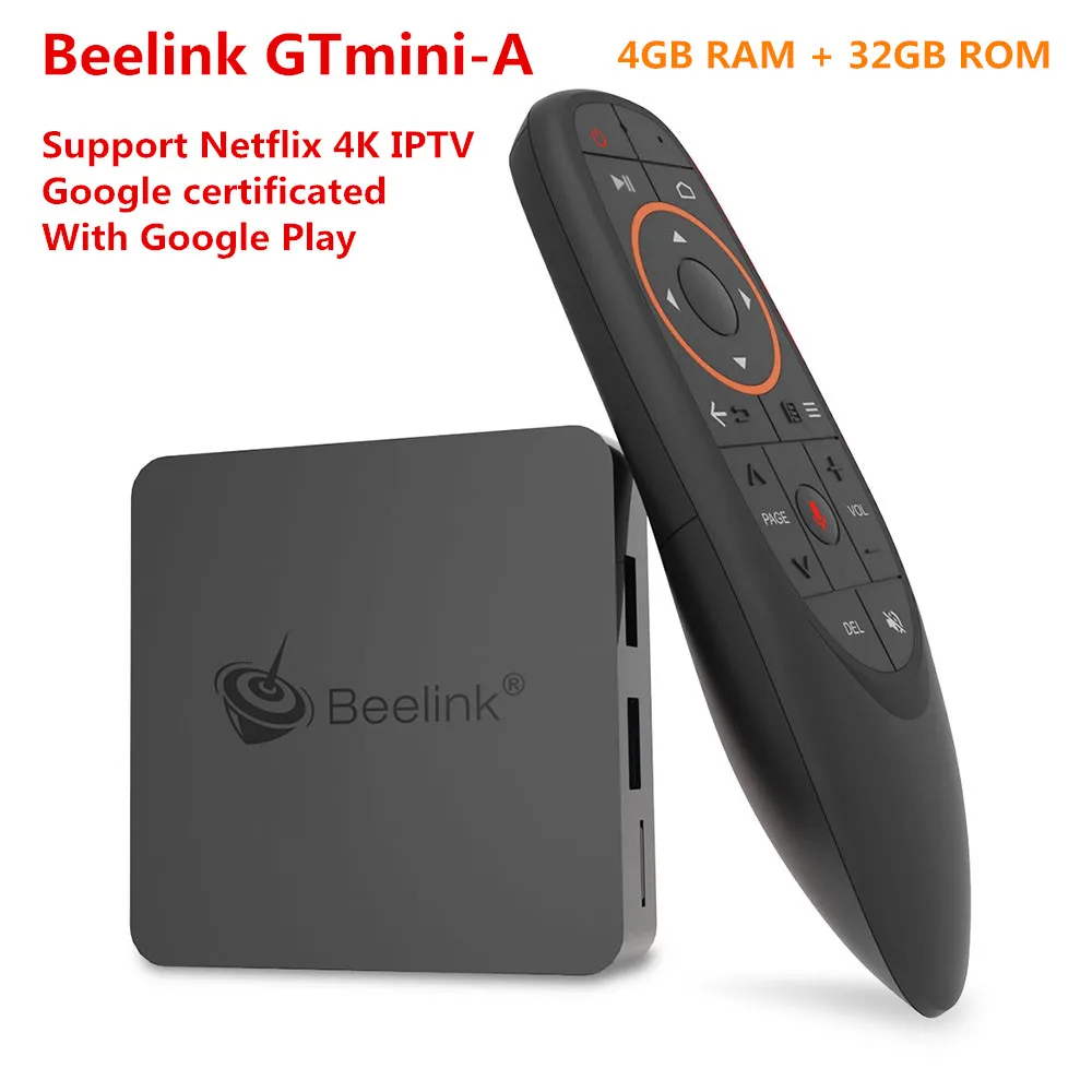 Beelink GTmini-A Android 8.1 Smart TV Box Amlogic S905X2 Set Top Box 4G 64GB dual band WiFi 2.4G Voice Remote Support Netflix 4K - Цвет: GTmini A 4GB 32GB