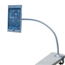 Для мини iPad настольная Зажимная стойка с гибким s-образный Кронштейн Поддержка запираемый стол накладной замок металлический корпус Противоугонный корпус