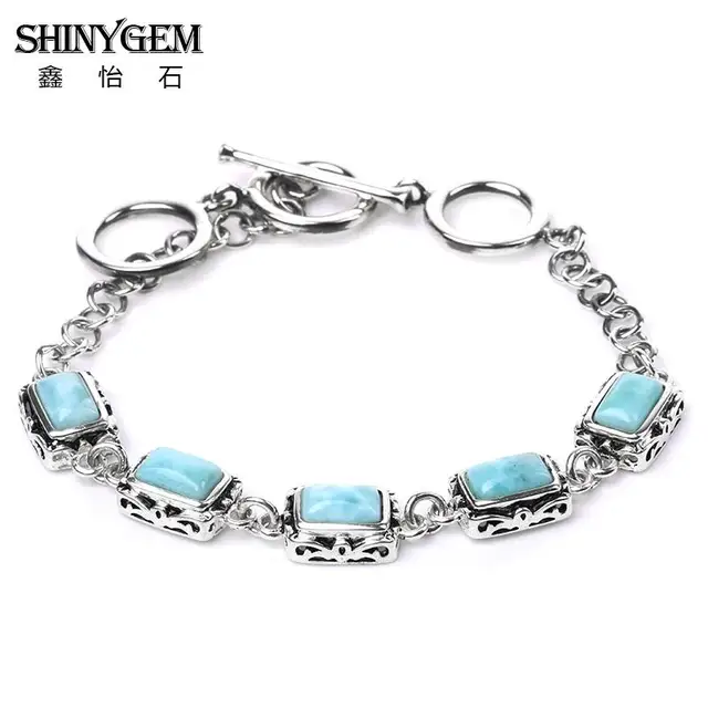 Larimar Bracelet In Sterling Silver Best Bracelets Natural Larimar Jewelry Lovely Link Chain Friendship More Views Silver Bracelet Cadence Sterling With