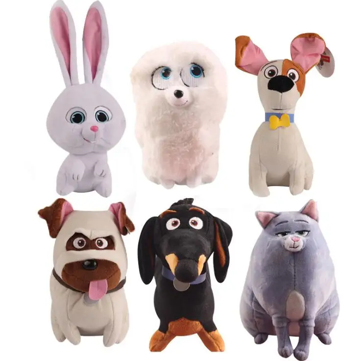

2017 New Movie 16-20cm The Secret Life Plush Toy Pets Of Max Snowball Gidget Mel Chloe Buddy Doll Stuffed Toys Kid Children Gif