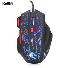 KuWFi USB игровой Мышь 7 Кнопка точек на дюйм 5500 Точек на дюйм светодиодный оптический проводной кабель компьютерные мыши геймерская мышь для ПК, ноутбука, настольного компьютера, X7 игра Мышь