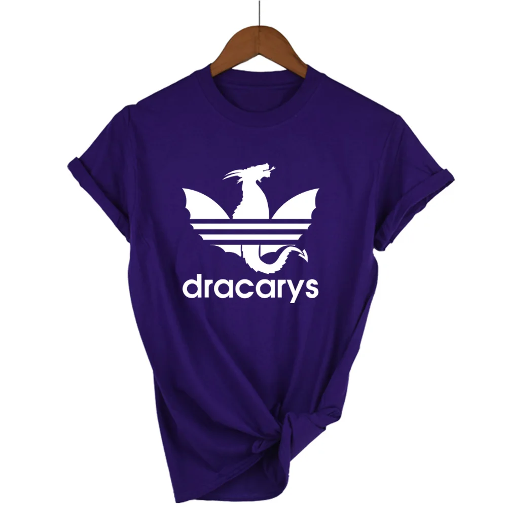 

Dracarys GAME OF THRONE Female T Shirt Women Summer 2019 Dragon Print Tshirt White Casual Plus Size Streetwear Fashion T-shirts