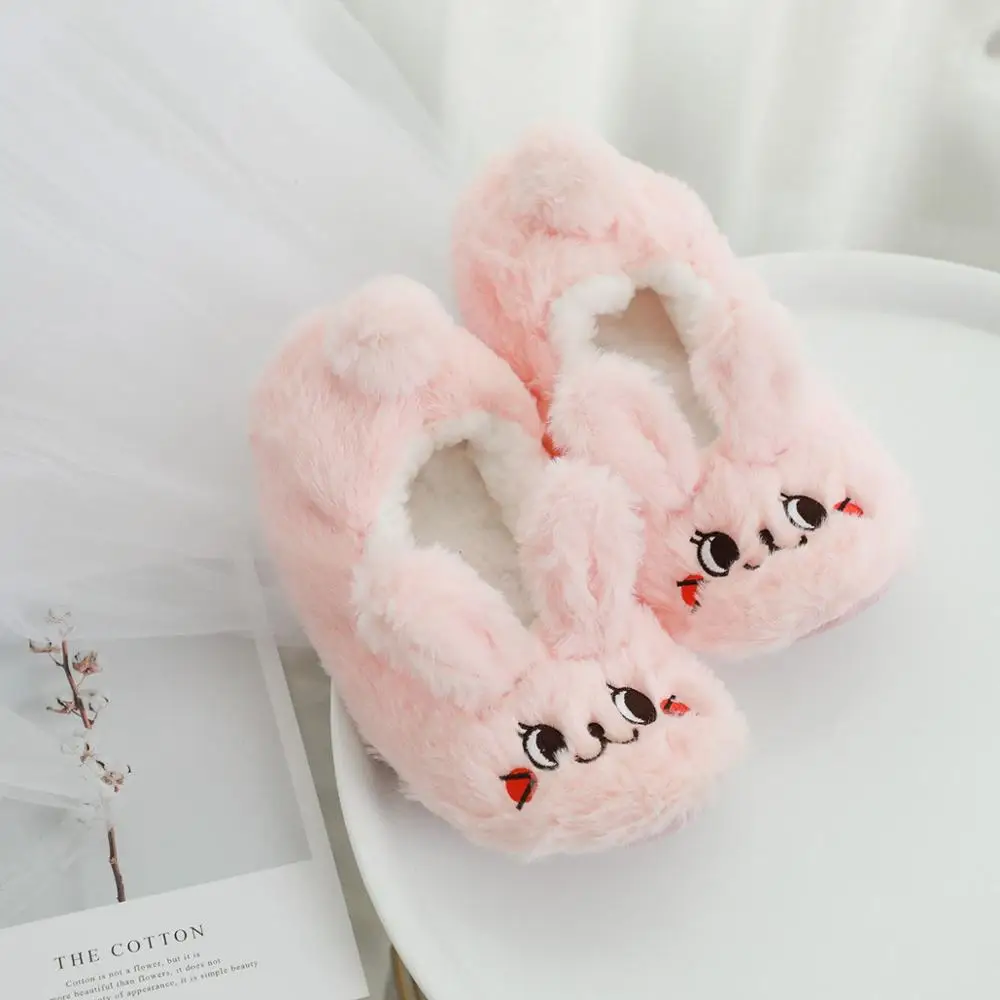 Millffy Для женщин домашние тапочки медведь мультфильм кролик Свинья обувь Нескользящие мягкие теплые домашние тапочки Спальня любителей обувь для помещения - Цвет: rabbit