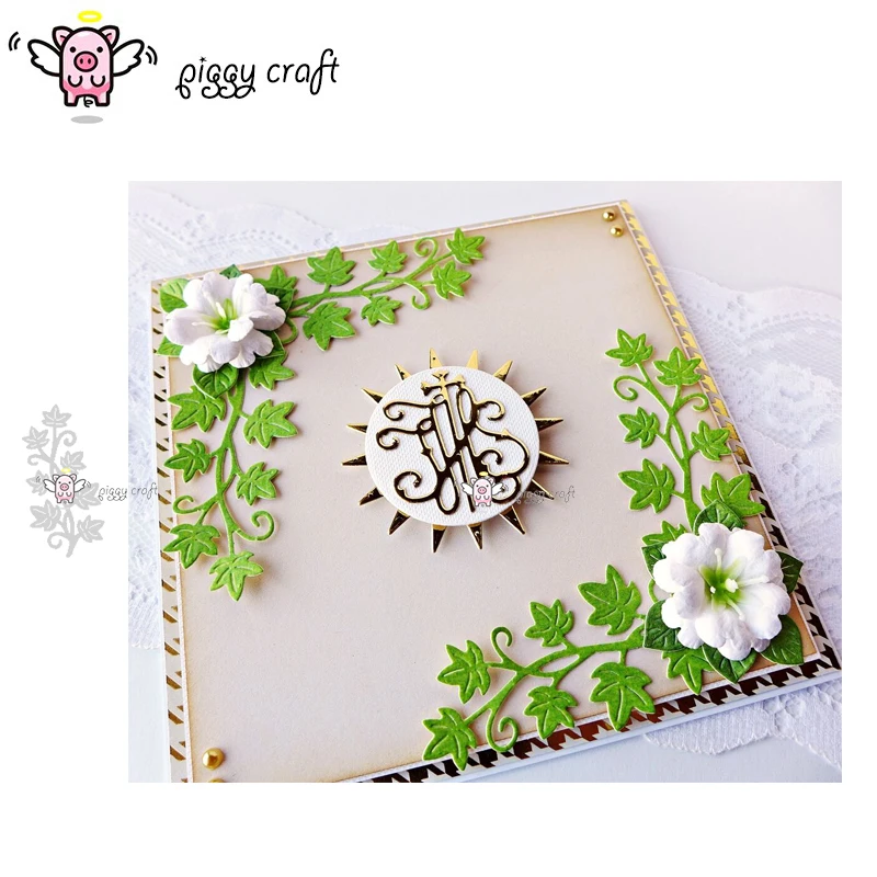 

Piggy Craft metal cutting dies cut die mold 2019 String of leaves Scrapbook paper craft knife mould blade punch stencils dies