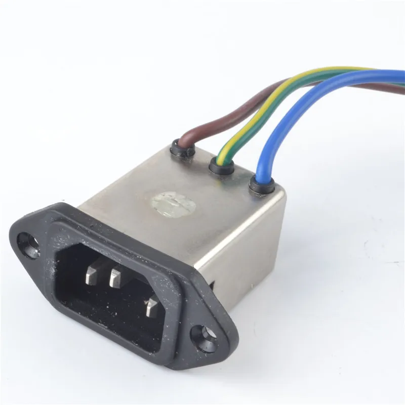 

08SS2-LHR-W 3 pins ac socket 8A EMI filter 115/250VAC 8A 50/60Hz High & Low Corp. EMI power filter Connector