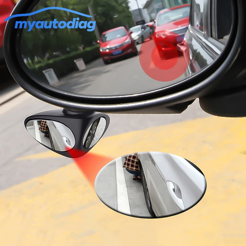 360 Rotation Adjustable Convex Rear View Mirror View front wheel Car