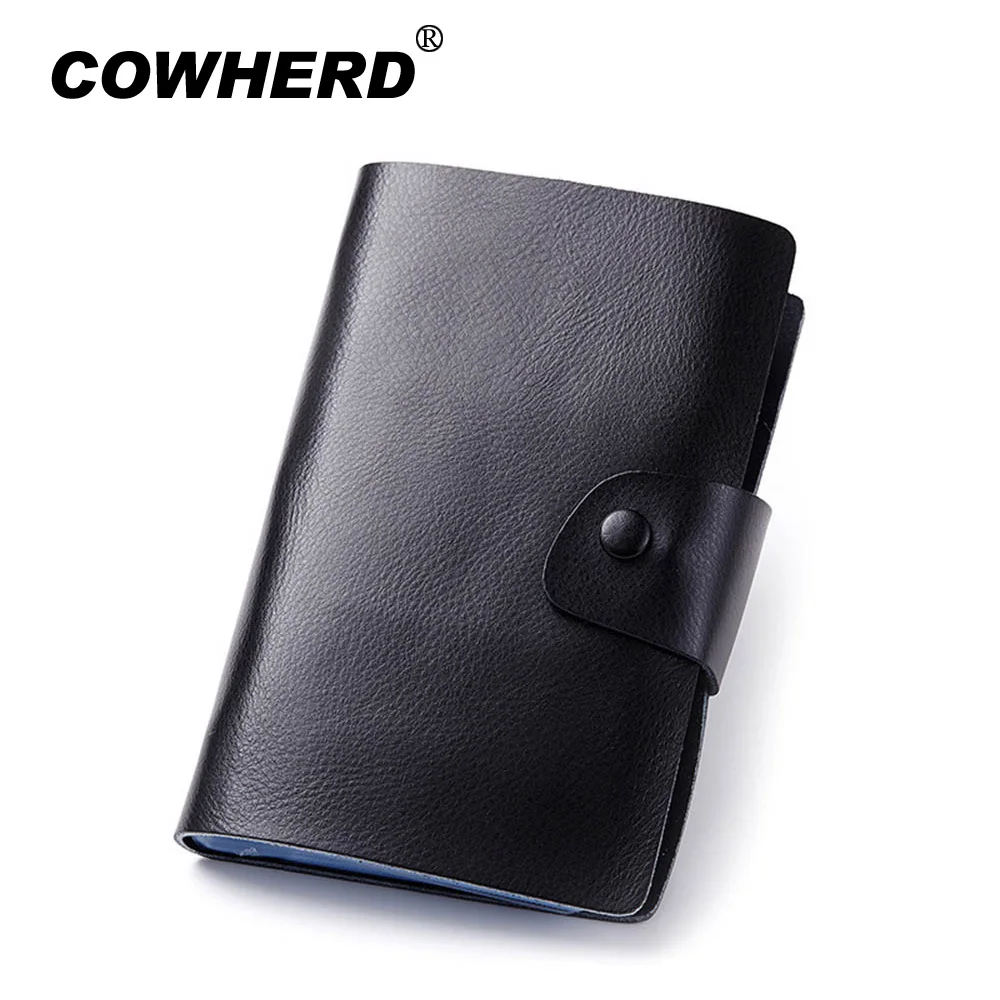 120 Bit Slots Large Capacity 100% cow leather Business Cards Bag Women Men Anti Magnetic Packs Bank ID Holders Card Holder Sets|business card