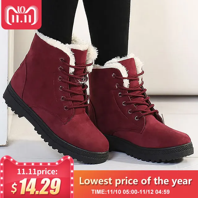 أزياء حذاء الثلج عالي الرقبة دافئ 2018 الكعوب أحذية الشتاء جديد وصول المرأة الكاحل أحذية حريمي برقبة الدافئة الفراء أفخم نعل أحذية امرأة