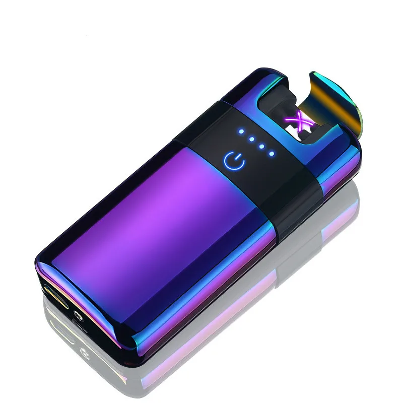 USB Новая Металлическая ветрозащитная зажигалка с беспроводной зарядкой