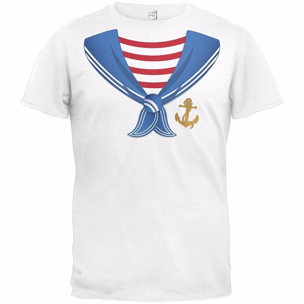 

New Spring Summer Autumn Men O Neck Short Sleeves T-Shirt Sailor Costume Low Price Round Neck Men Tees