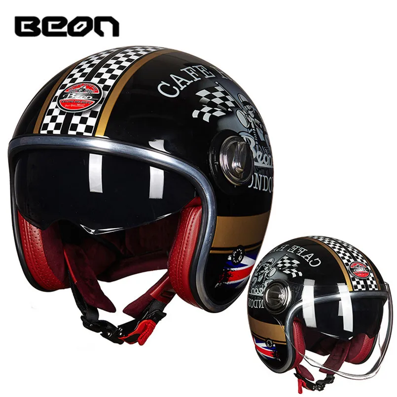 BEON мотоциклетный шлем скутер с открытым лицом Casco Capacete шлем мото каск шлемы для руля Caschi Motociclista двойной козырек - Цвет: 3