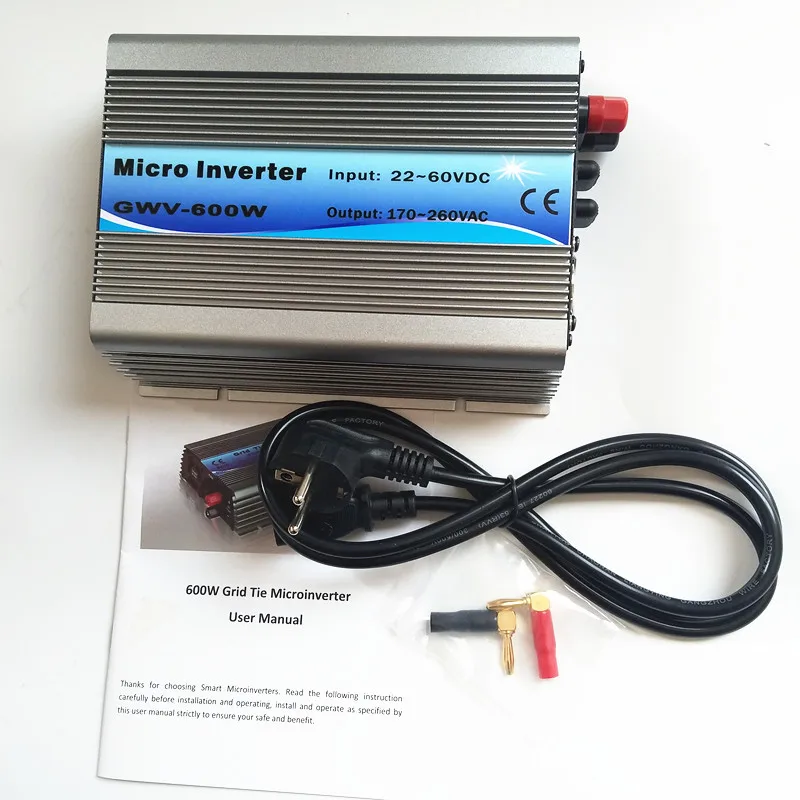 

600W 500W 300W Solar Grid Tie Inverter MPPT Function 22-60VDC input 110V 230VAC Micro On Grid Tied Pure Sine Wave Inverter