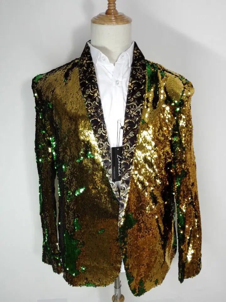Красочные Блестки куртка пальто пиджак мужской золотой зеленые костюмы Свадебные Жених модная одежда фиолетовый певец Черный Вечерние stage