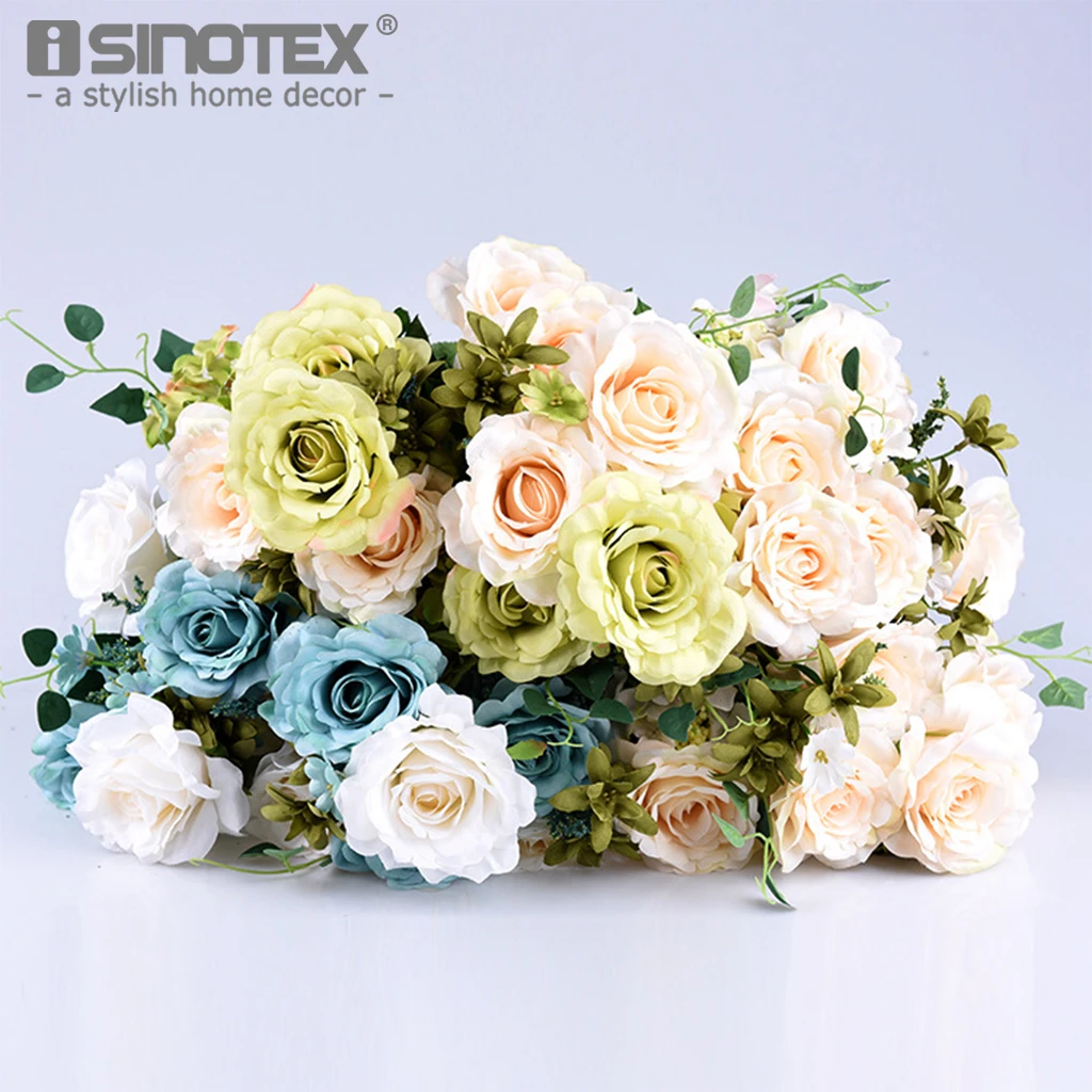 High Quality Artificial Flowers Silk Flowers Vivid Colorful Rose European Home Party Wedding