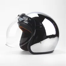 Envío Gratis, nuevo, personalizado, a la moda, casco de motocicleta cromado capaete 3/4, casco de scooter vintage con cara abierta