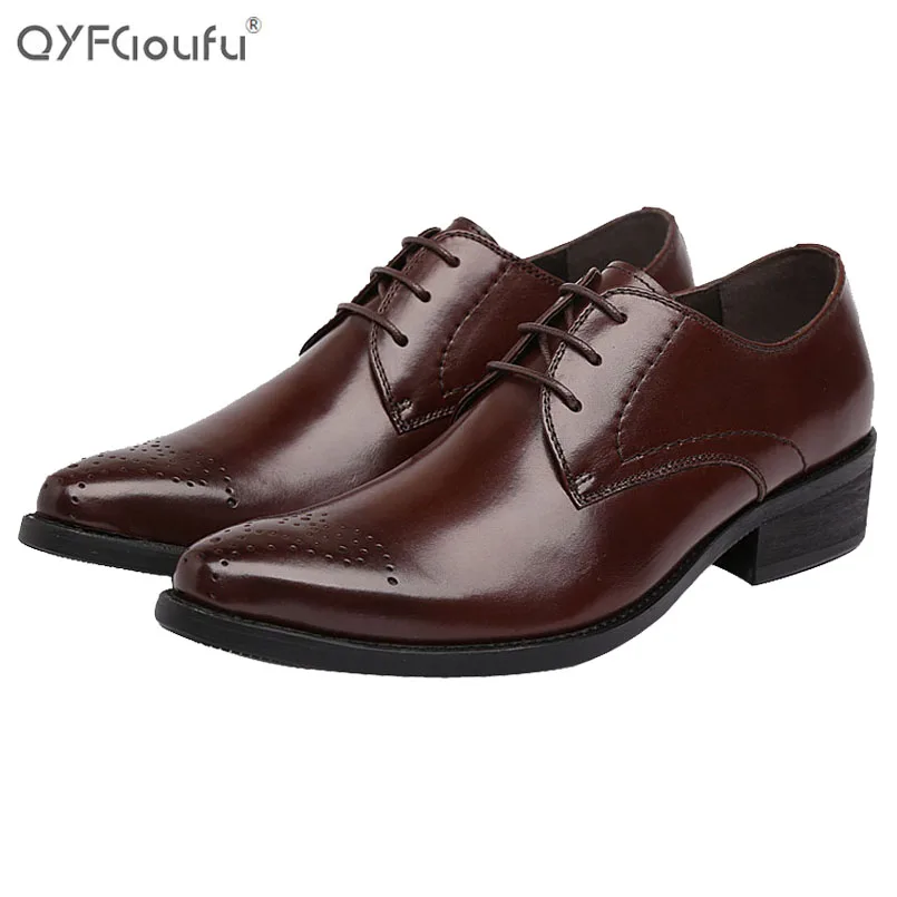 

2016 genuine leather mens oxfords british style male wedding shoes italian brand black brown Lace mens wingtip dress shoes
