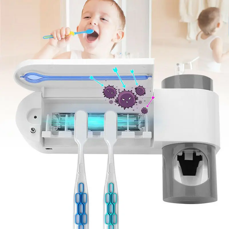 

Antibacteria UV Light Ultraviolet Toothbrush Sterilizer Automatic Toothpaste Dispenser Tooth Brush Holder Oral Hygiene Cleaner